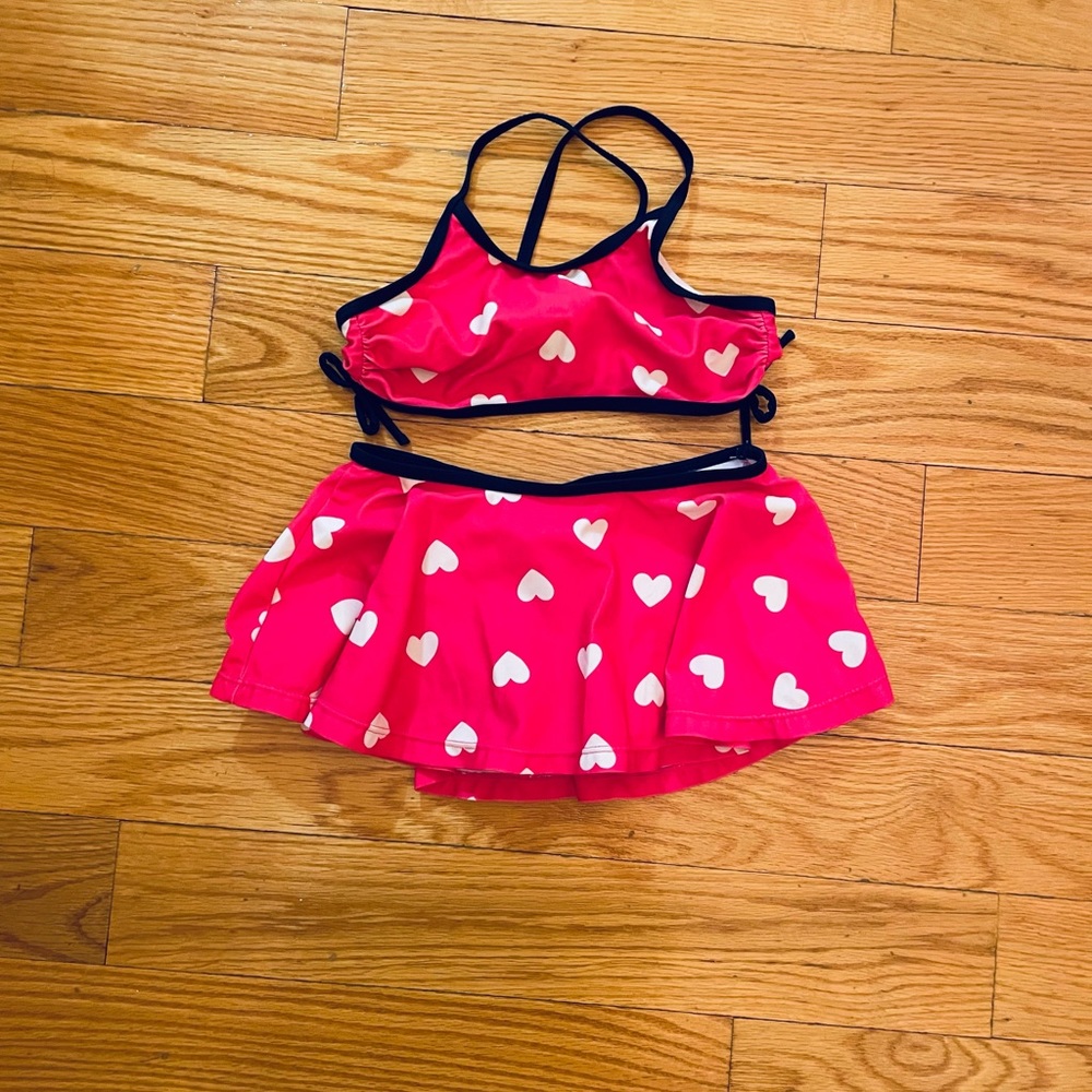 Old Navy Girls Pink and White Polka Dot Bikini Size 5T